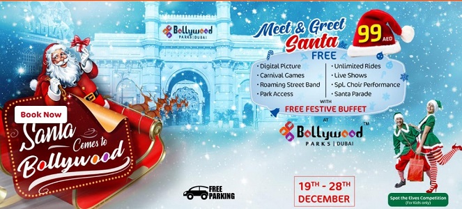 Santa and his elves to descend on BOLLYWOOD PARKS™ Dubai from 19th to 28th December