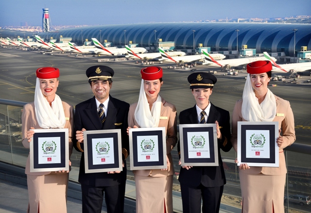 阿联酋航空获评TripAdvisor旅行者之选全球最佳航空公司大奖