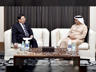 阿联酋外交部长会见中国陕西省省委书记胡和平