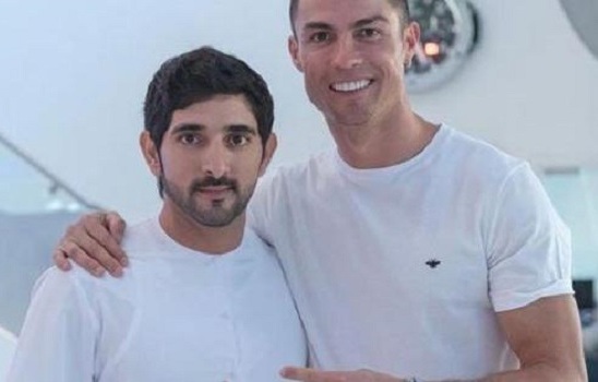 Sheikh Hamdan and star footballer Cristiano Ronaldo meet in Dubai