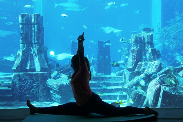 Now You Can Experience Underwater Yoga in Atlantis the Palm